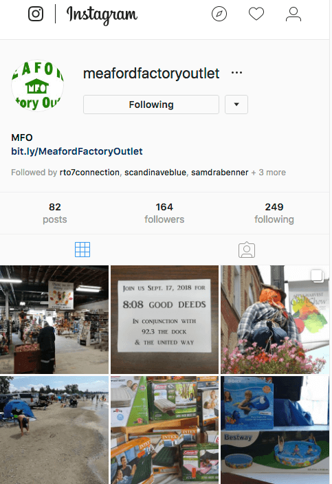 Meaford Factory Outlet Instagram