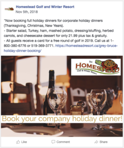 holiday meal facebook post 1