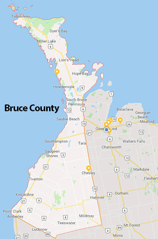 bruce county map