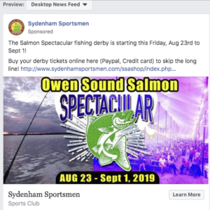 Salmon Spectacular facebook ad