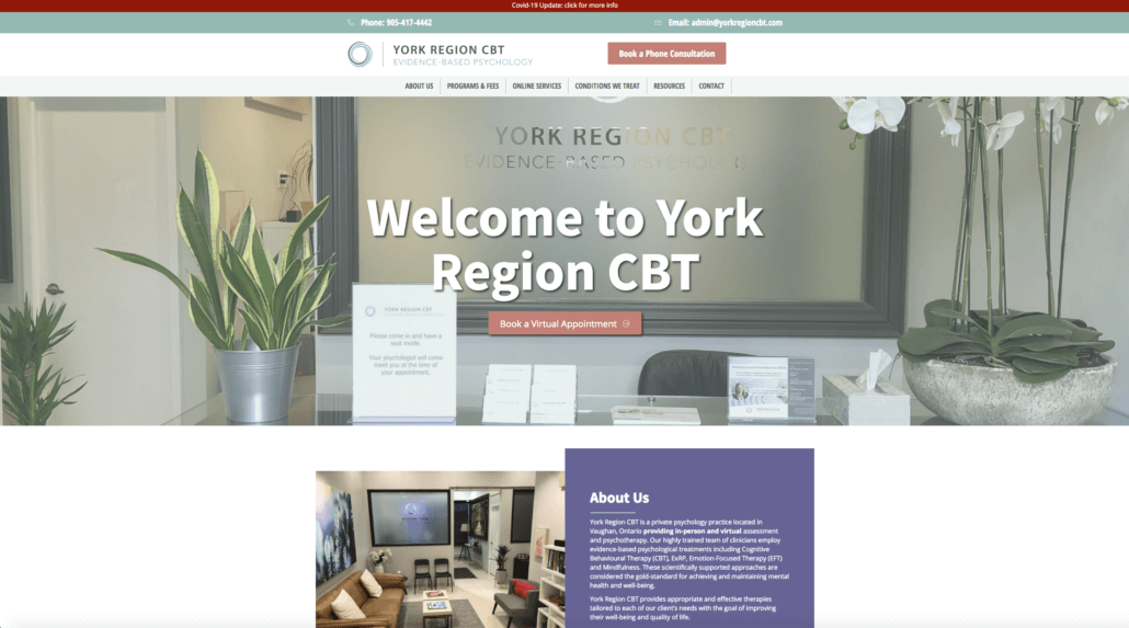 YORK REGION CBT- Therapy-web design