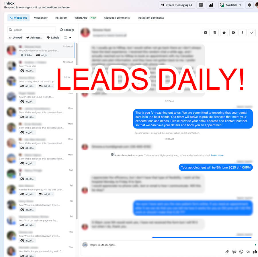 owen sound dental office facebook leads cdcp service